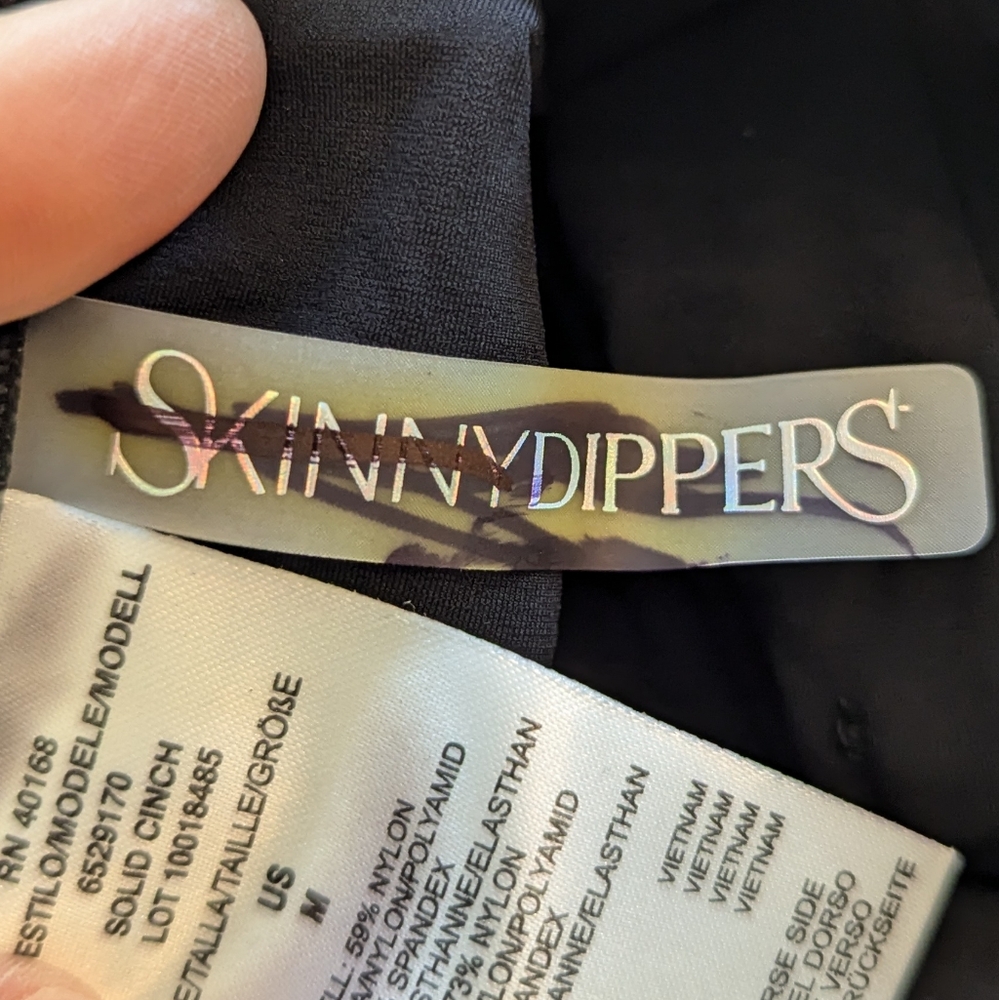 NWOT Skinny Dippers by Miracle Suit Cinch Ruffle One Piece Swimsuit in Black… - Picture 5 of 8